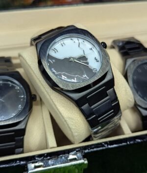 Bestwin arabic Aura with black chain and marble dial
