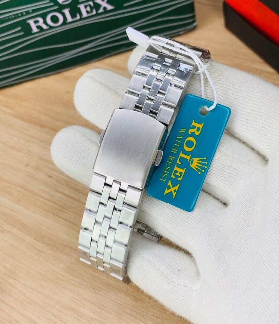 Rolex Land Deweller silver chain and black with date function - Image 2